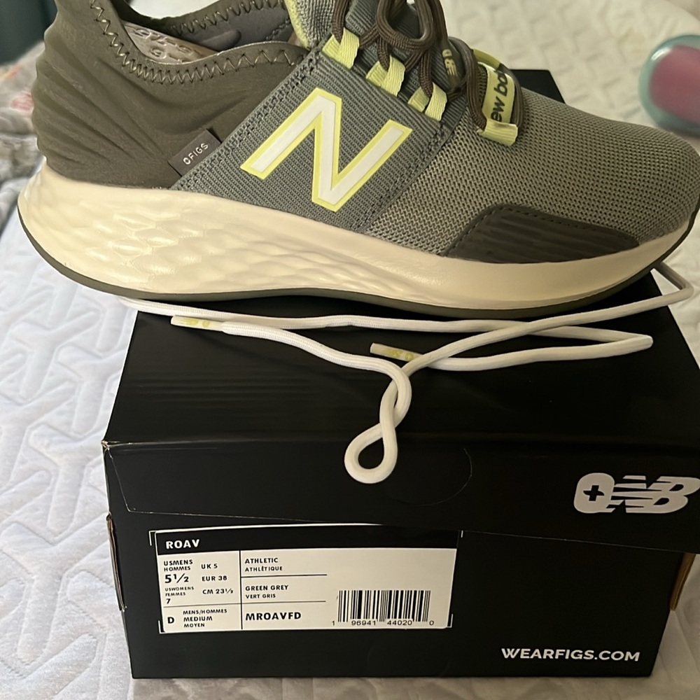New Balance Gray and Yellow Athletic Shoes